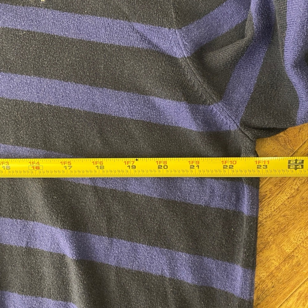 Brooks Brothers Sweater Mens XL Blue Striped V Neck Cotton Cashmere Pullover - Picture 6 of 7